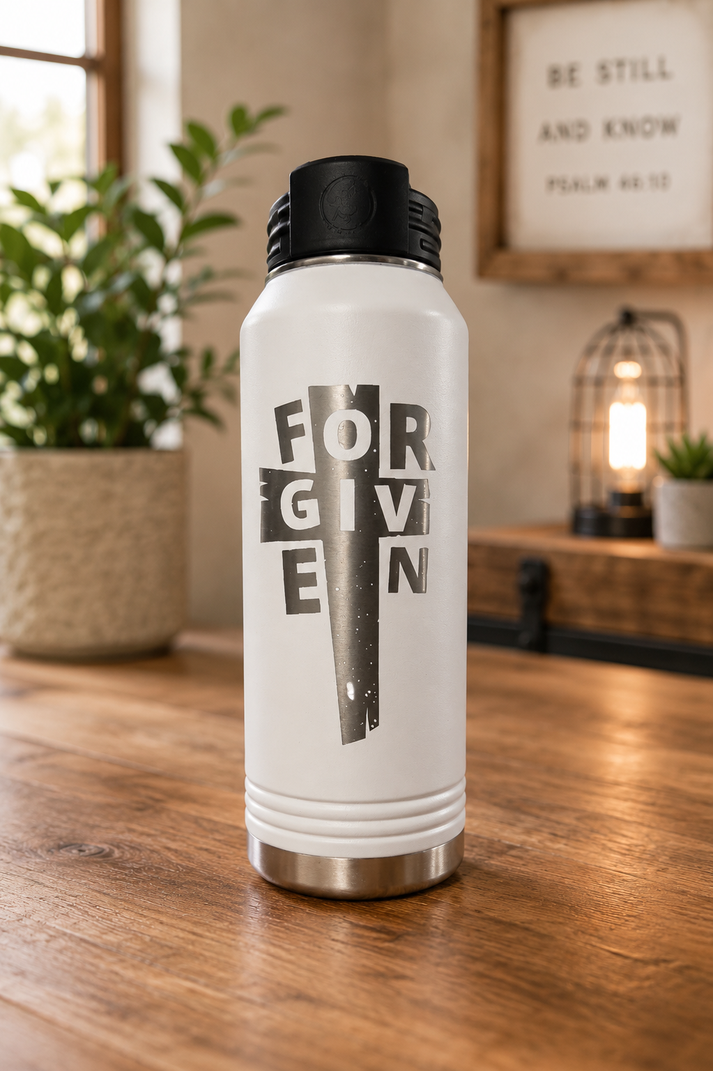 Forgiven — laser engraved bottles